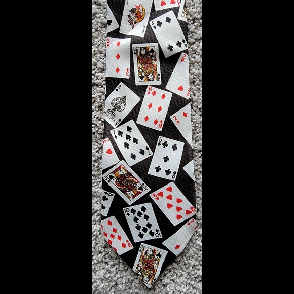 Excellent Condition Unique Everyday Cards Poker Men's Polyester Tie - Picture 2 of 6